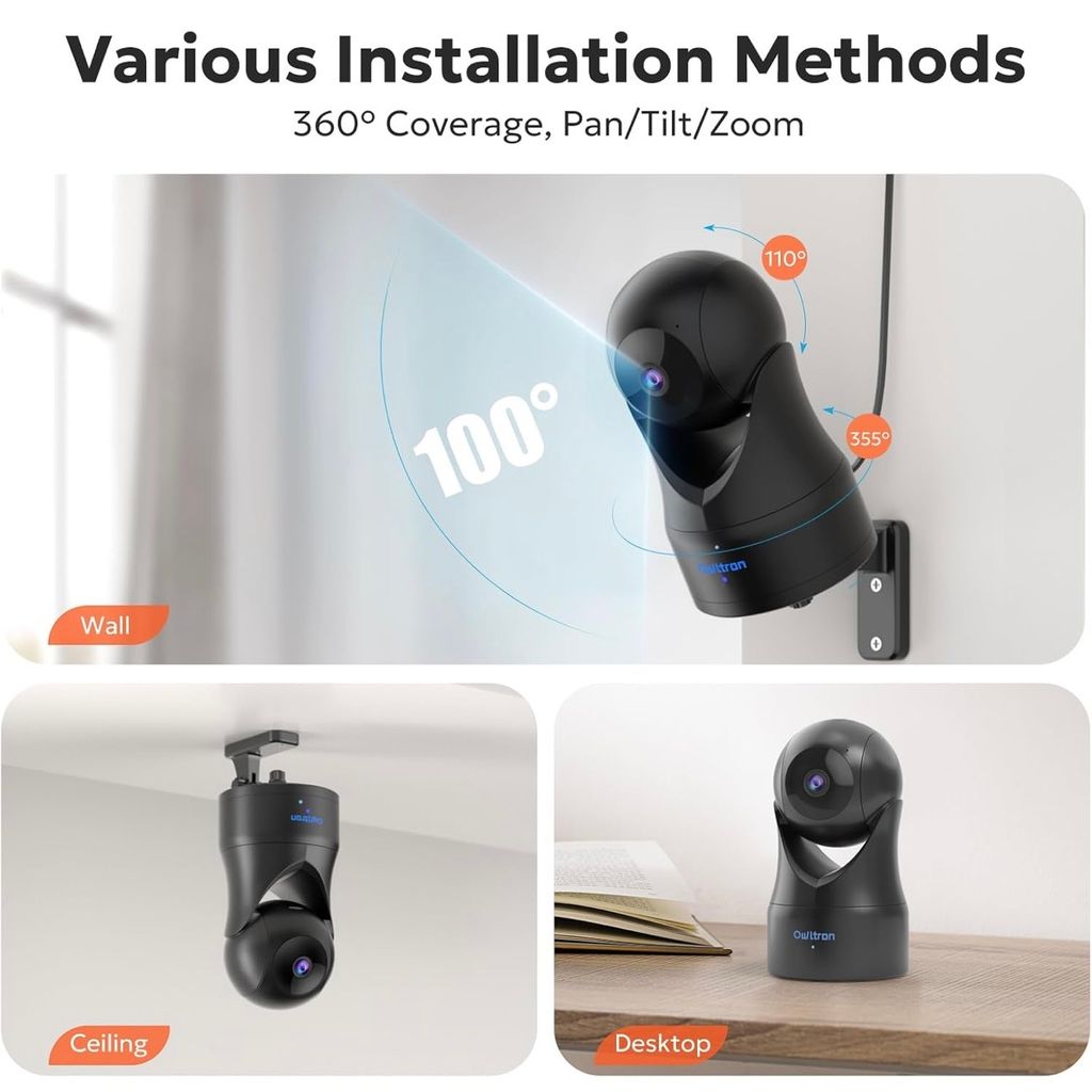 Camera xoay an ninh thông minh Owltron 1080P ( Amazon Mỹ ) - Ảnh 8