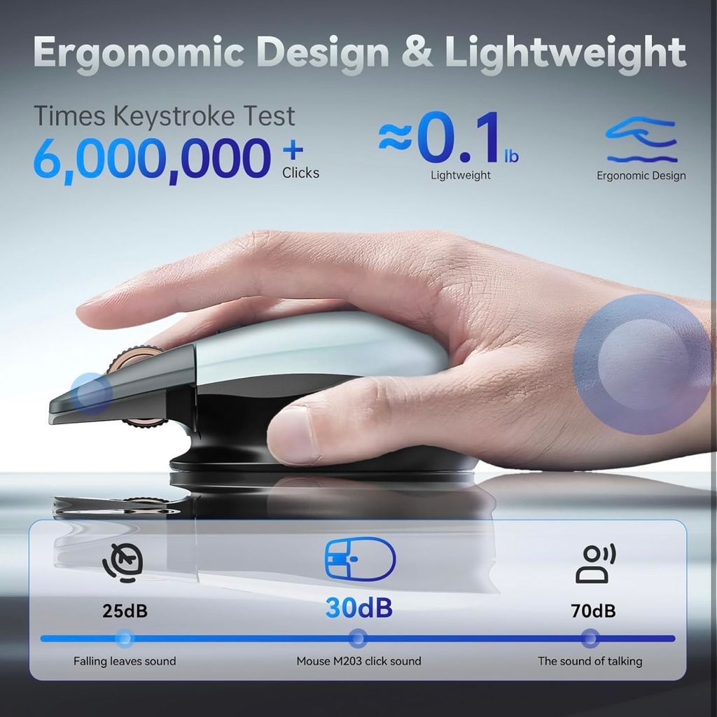 {Order giao 5/12} Chuột không dây công thái học MBLUE M203, sạc Type-C - Ảnh 8