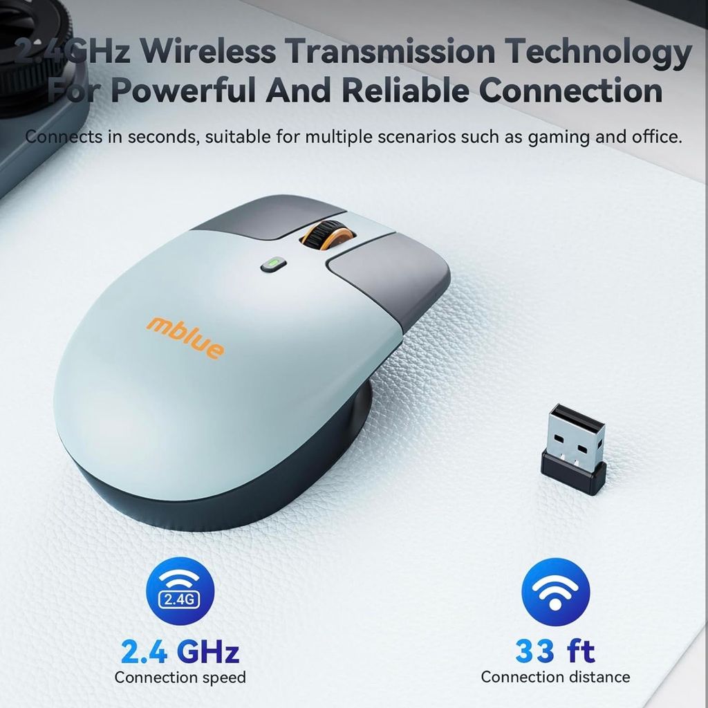 {Order giao 5/12} Chuột không dây công thái học MBLUE M203, sạc Type-C - Ảnh 6