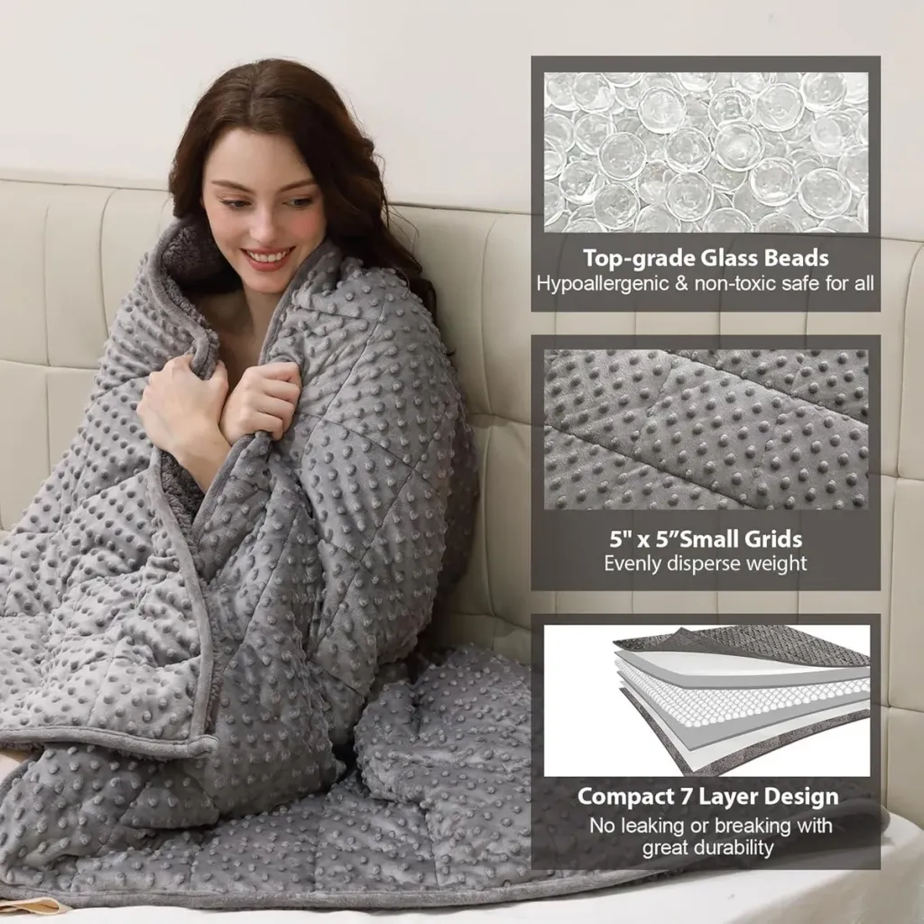 Chăn trọng lực lông cừu hãng RHINO CAVALIER - 150 x 200 x 9kg - Ảnh 3