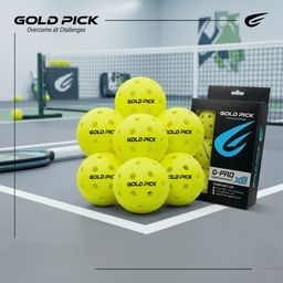 Hộp 6 quả bóng thi đấu Pickleball chính hãng Gold Pick, bóng 40 lỗ, nhựa nguyê…