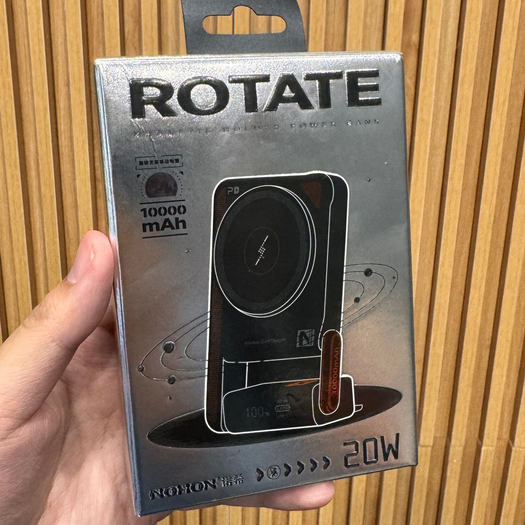 Pin dự phòng 10.000mAh NOHON ROTATE, sạc nhanh 20W, sạc không dây Magsafe, kiêm đế dựng điện thoại  - Ảnh 2