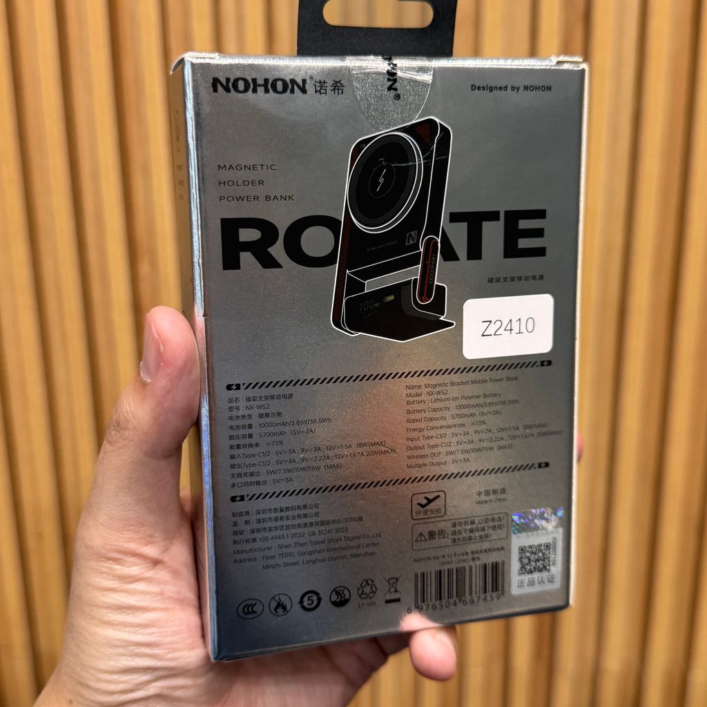 Pin dự phòng 10.000mAh NOHON ROTATE, sạc nhanh 20W, sạc không dây Magsafe, kiêm đế dựng điện thoại  - Ảnh 3