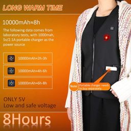 Áo Giữ Nhiệt Sưởi Ấm Điện USB – 5 Vùng Nhiệt – 3 Chế Độ , dùng Pin dự phòng