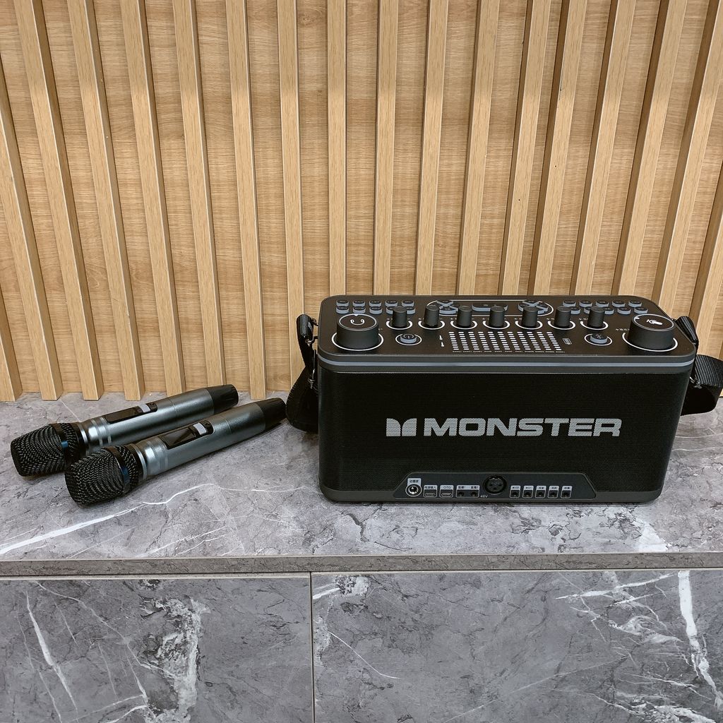 Loa Karaoke Bluetooth AirRock SK100 hãng Monster , 2 mic không dây - Ảnh 4