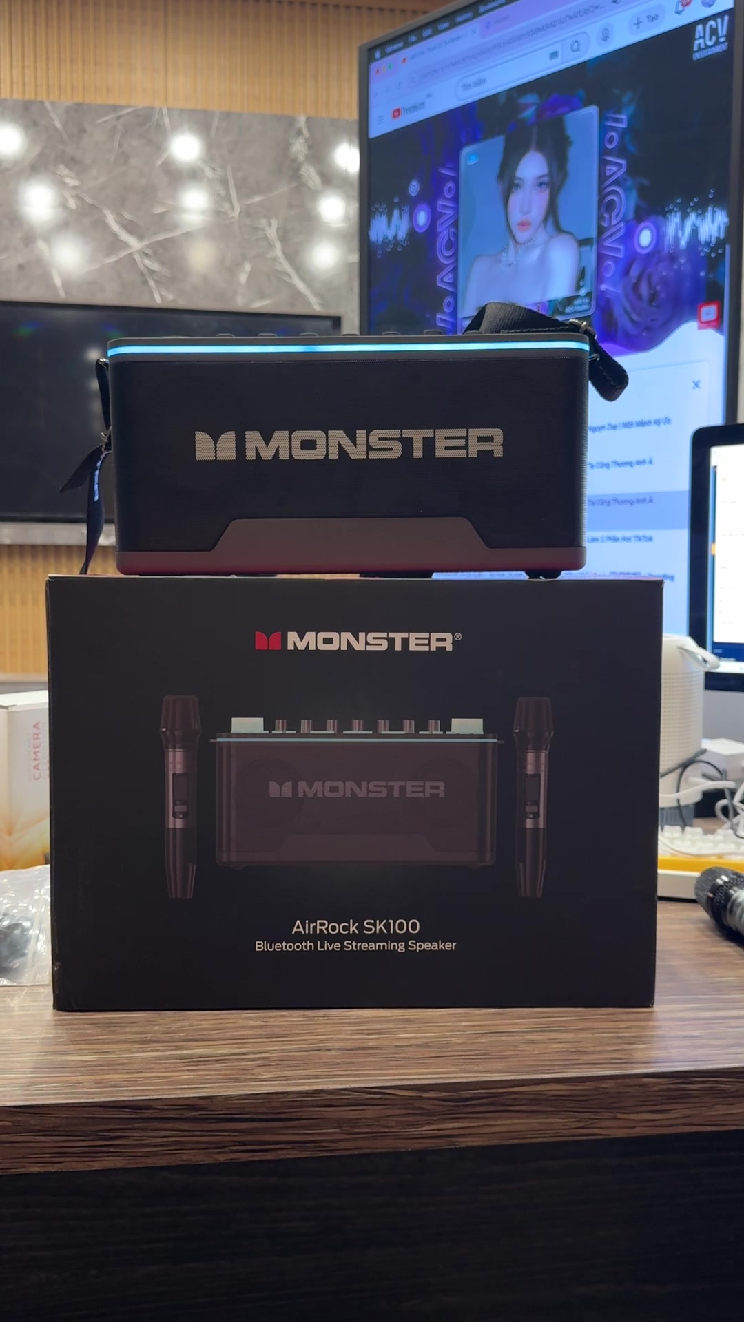 Cách sử dụng Loa Karaoke MONSTER AirRock SK100 – Bluetooth Live Streaming Speaker, có 2 Mic ko dây Hướng dẫn thao tác sử dụng và trải nghiệm thực tế Loa Karaoke MONSTER AirRock SK100 – Bluetooth Live Streaming Speaker, có 2 Mic ko dây