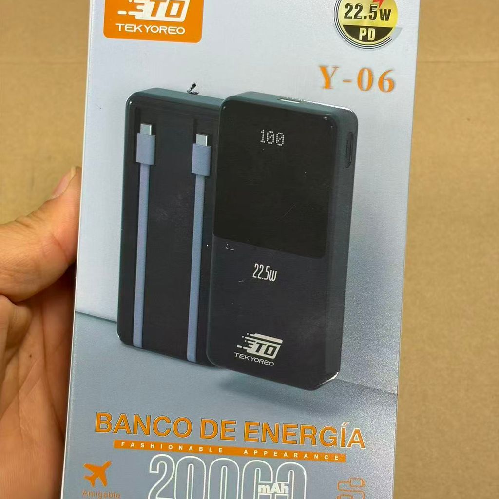  Pin dự phòng 20.000mAh TEKYOREO sạc nhanh 22.5W PD – liền cáp Type-C & Lighning