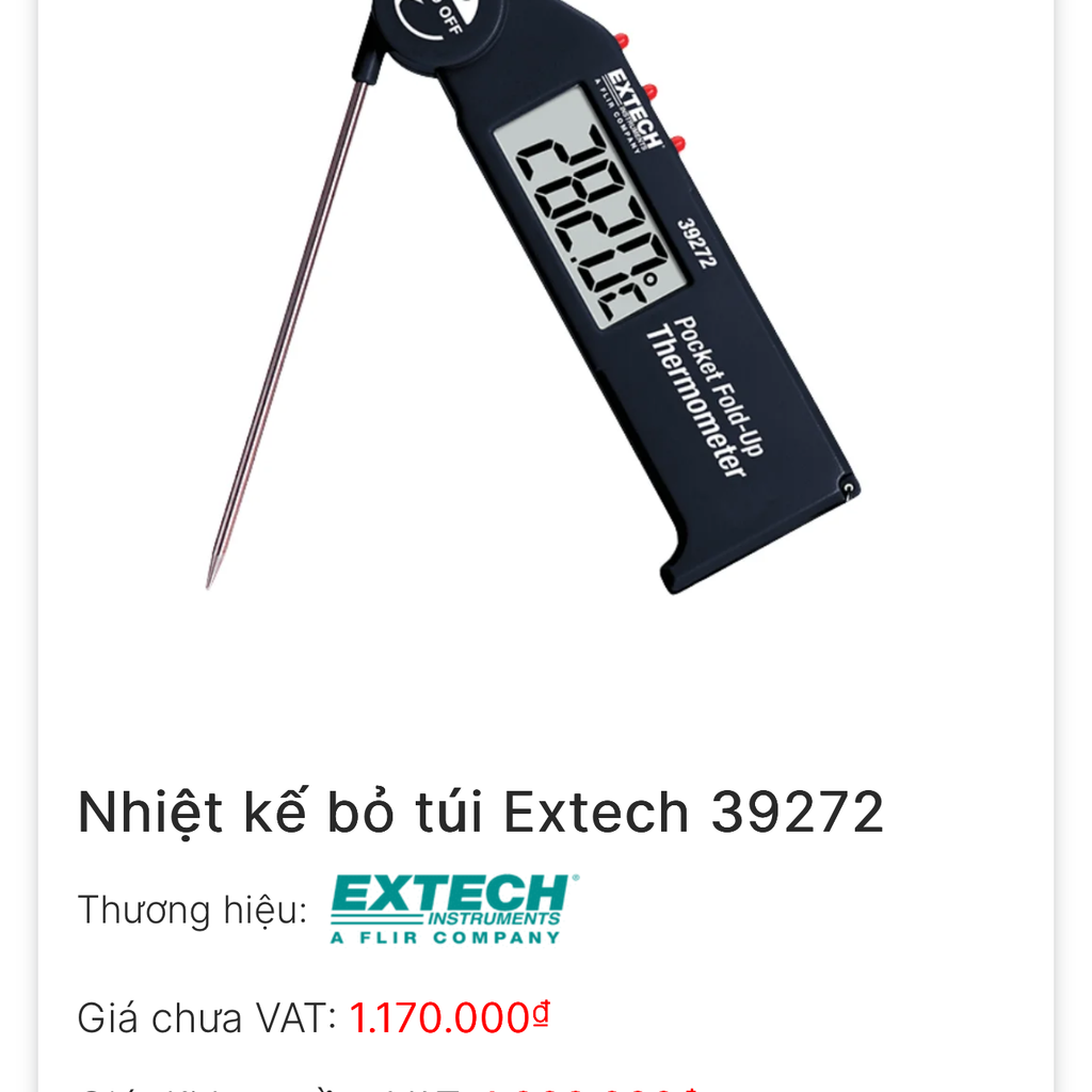 {Order giao 10/2} Nhiệt kế đầu dò, bỏ túi hãng Extech 39272  ( Mỹ ) - Ảnh 2
