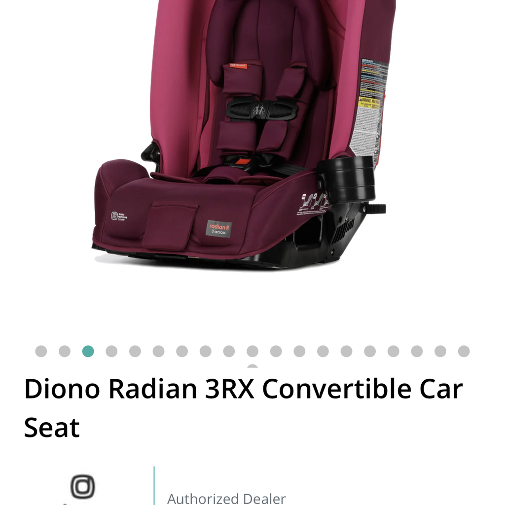 Ghế an toàn trẻ em trên Ô TÔ DIONO RADIAN 3RX  ( Mỹ ) Full Steel Frame Gập gọn, màu hồng - Ảnh 2