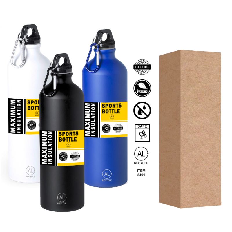 Bình nước thể thao BOTTLE - 750ml, chất liêuk hợp kim nhôm, ko chứa BPA, an toàn sức khoẻ