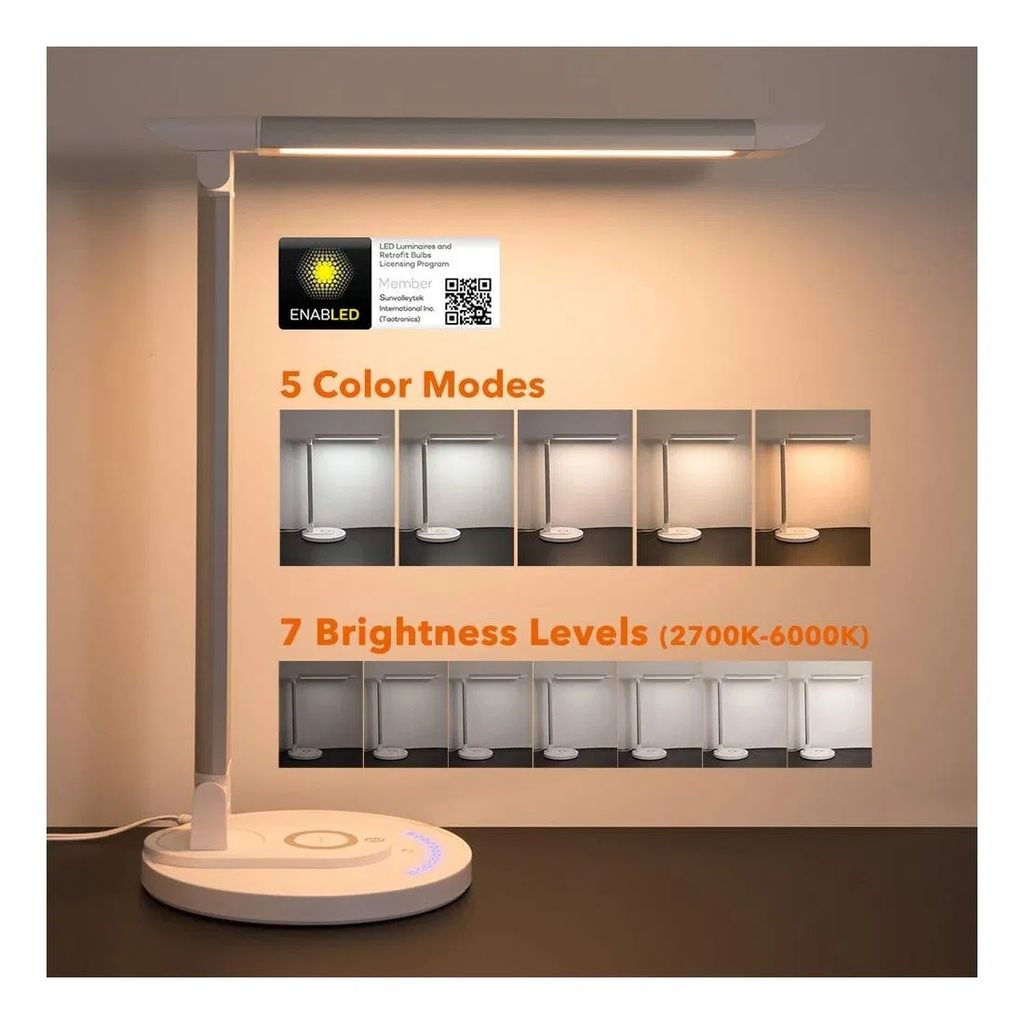 Đèn bàn Chống Cận Kiêm Sạc Không Dây TAOTRONICS TT-DL036 , đèn đọc sách, đèn học - Ảnh 8