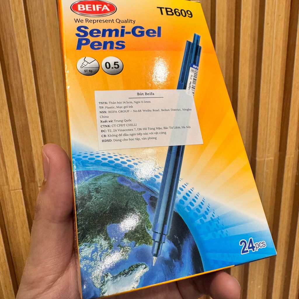 Bút bi Semi Gel hãng BEIFA TB609 hộp 24 cái - Ảnh 8