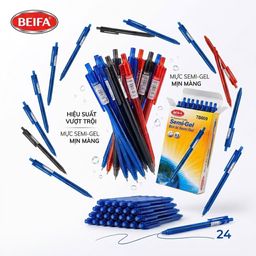 Bút bi Semi Gel hãng BEIFA TB609 hộp 24 cái