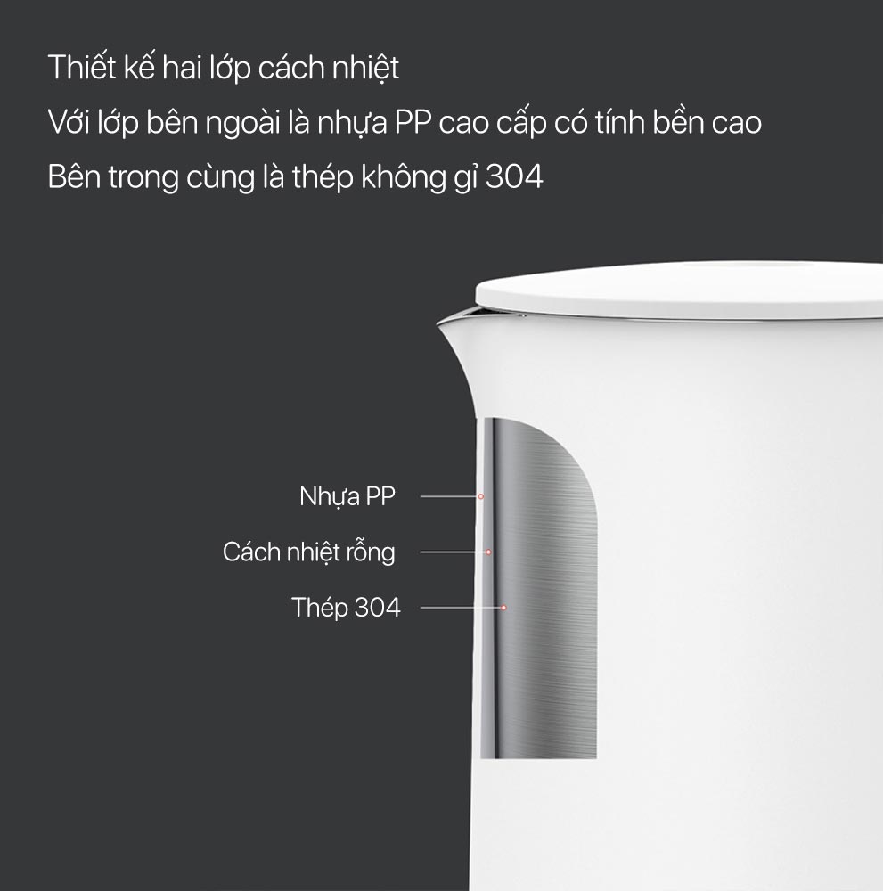  Ấm đun nước siêu tốc XIAOMI Mijia Electric Kettle 1A, 1.5L, 1800W (bản nội địa) - Ảnh 5