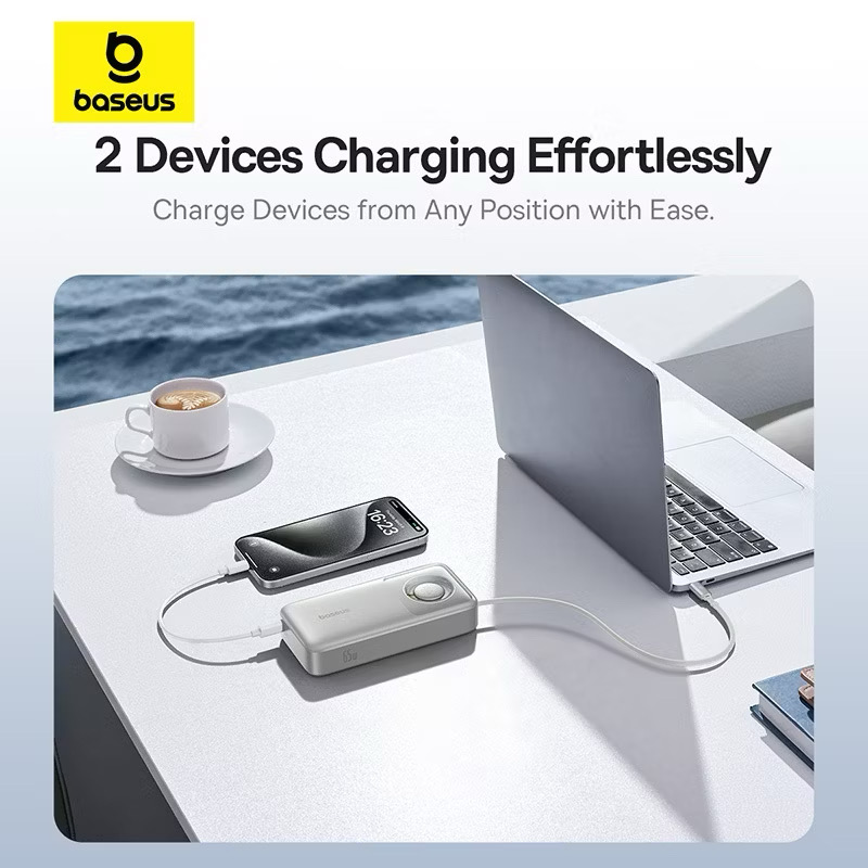 Pin dự phòng Baseus 65W 20000mAh / 10000mAh kèm Cáp TYPE-C / Lightning, tích hợp cáp rút - Ảnh 4