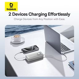 Pin dự phòng Baseus 20000mAh sạc nhanh 65W, liền cáp rút Type-C / Lightning