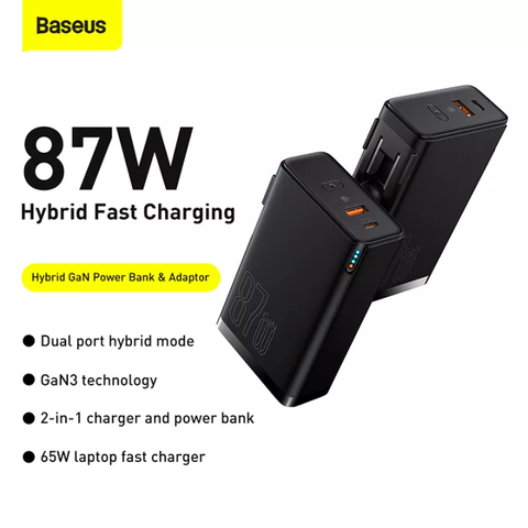  Pin dự phòng kiêm củ sạc 2 trong 1 Baseus GaN3 87w 10000mAh