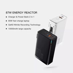 Pin dự phòng kiêm củ sạc 2 trong 1 chính hãng Baseus GaN3 87w 10000mAh