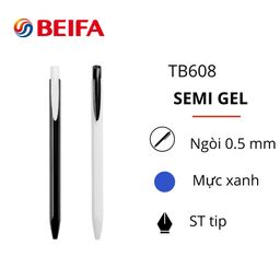 Bút bi Semi Gel BEIFA TB608, ngòi 0.5 MM mực xanh , hộp 40 chiếc