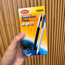 Bút bi Semi Gel BEIFA TB608, ngòi 0.5 MM mực xanh , hộp 40 chiếc