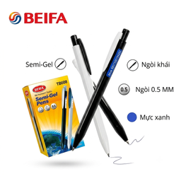 Bút bi Semi Gel BEIFA TB608, ngòi 0.5 MM mực xanh , hộp 40 chiếc