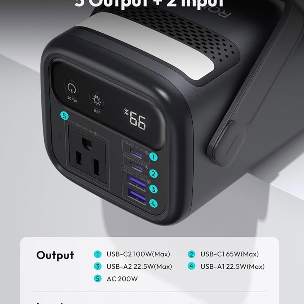  Pin dự phòng 75000mAh ROMOSS PMT705 công suất 200W , có cổng AC 220V - ko hộp - Ảnh 6