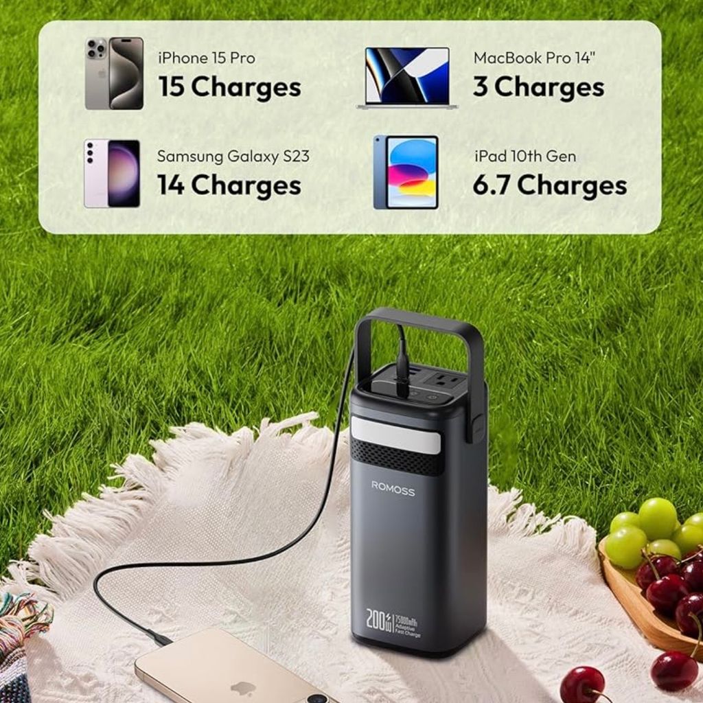  Pin dự phòng 75000mAh ROMOSS PMT705 công suất 200W , có cổng AC 220V - ko hộp - Ảnh 8