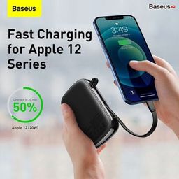 Pin dự phòng 20.000mAh Baseus Qpow Pro sạc nhanh 20W - liền cáp Lightning iPho…