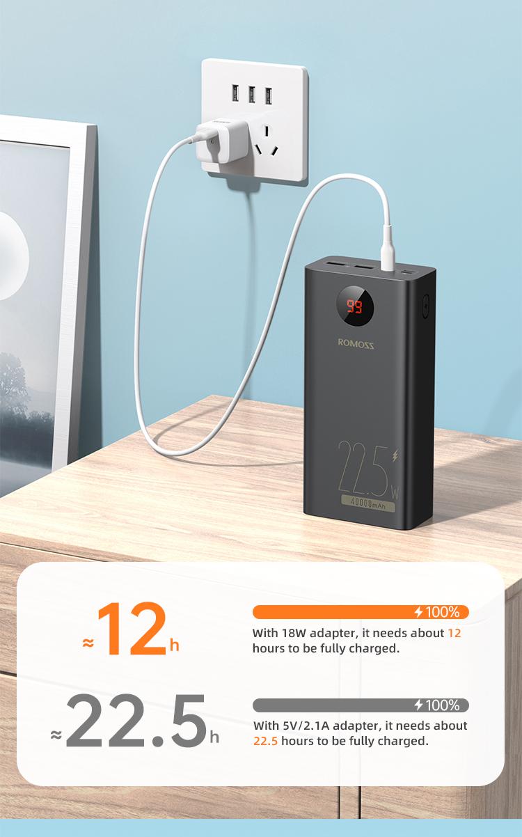  Pin dự phòng 40.000mAh ROMOSS PEA40 sạc nhanh 22.5W ( ko hộp ) - Ảnh 4