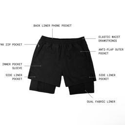Quần short thể thao NOSO 2 in 1 (UK), chơi Pickleball , gym, chạy bộ..