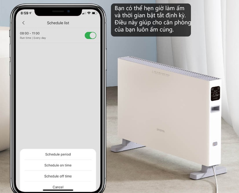 {Order giao 20/1} Máy sưởi điện đối lưu cảm ứng Xiaomi Smartmi 1S ( kết nối App) - Ảnh 4