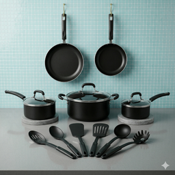 Bộ nồi chảo 14 món hãng Real Living, dùng được với lò nướng, máy rửa bát ( ko…
