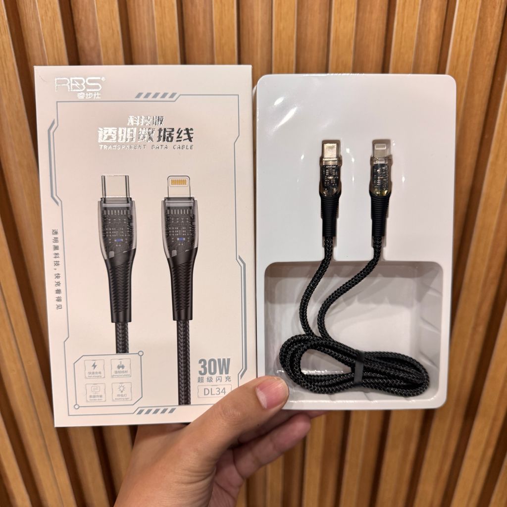Cáp sạc iPhone C to L dây dù, dài 1.2m RBS DL34 , thiết kế lộ bảng mạch - Ảnh 4