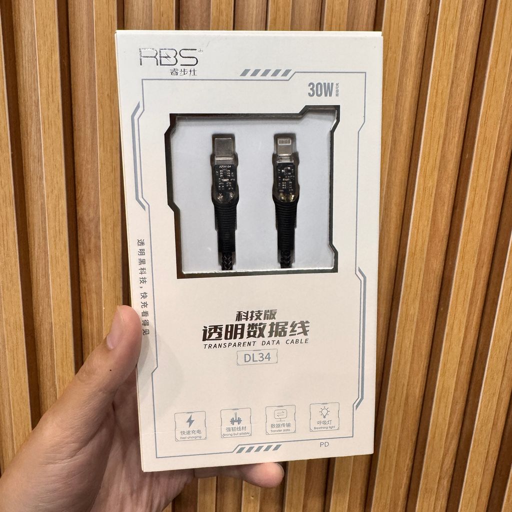 Cáp sạc iPhone C to L dây dù, dài 1.2m RBS DL34 , thiết kế lộ bảng mạch - Ảnh 2