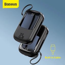 Pin dự phòng 20.000mAh Baseus Qpow sạc nhanh - liền cáp Type C 22.5W và Lightn…