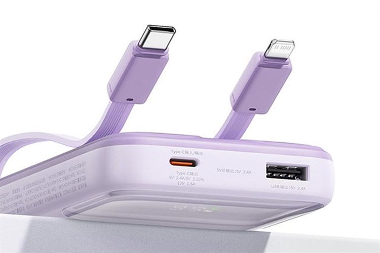 Pin dự phòng Baseus 10.000mAh sạc nhanh 22,5W liền 2 cáp - PPMD10 (C + C) hoặc (C + L) - Ảnh 4