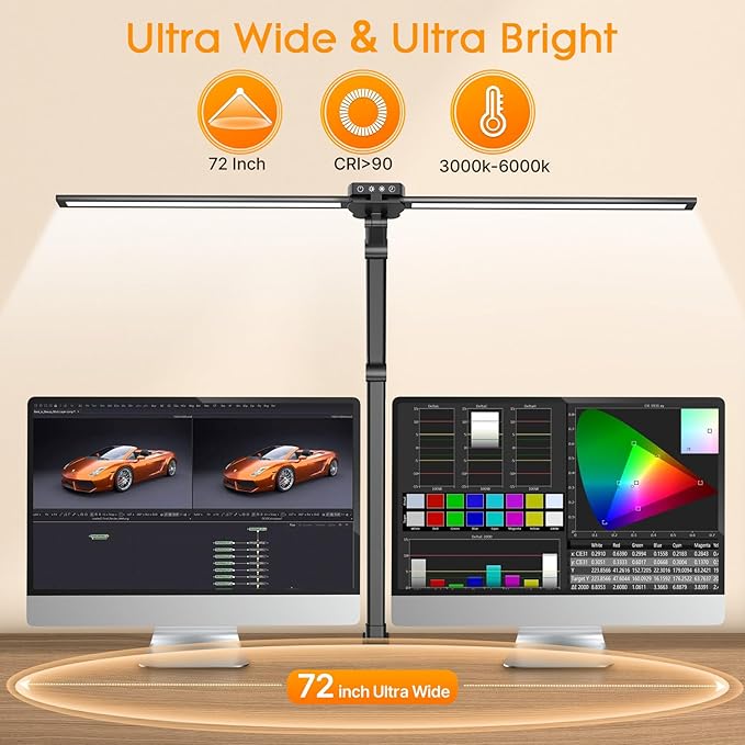 Đèn bàn LED Syrinx -  JW5512 kẹp thành bàn, đèn bàn hai đầu công tắc cảm biến, hàng Amazon - Ảnh 2