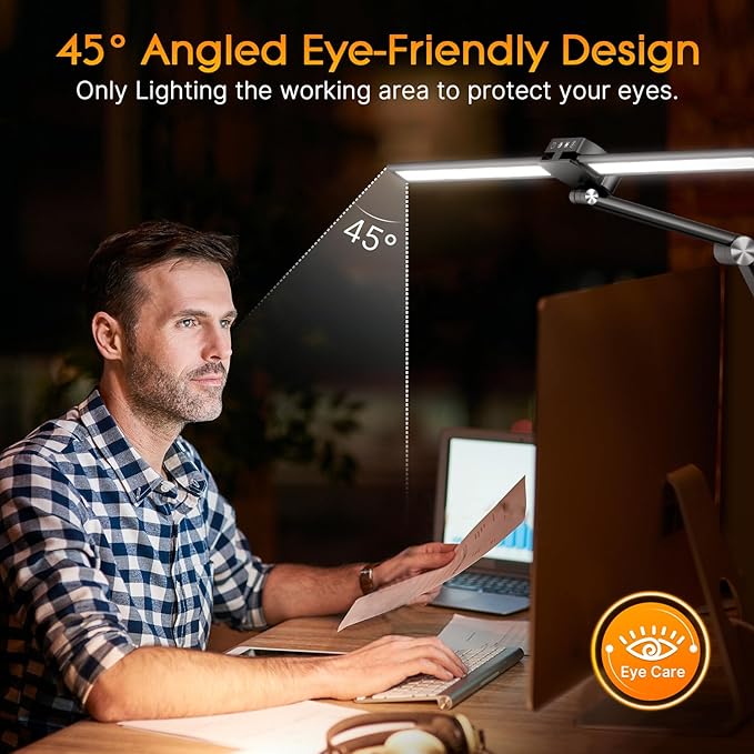 Đèn bàn LED Syrinx -  JW5512 kẹp thành bàn, đèn bàn hai đầu công tắc cảm biến, hàng Amazon - Ảnh 6