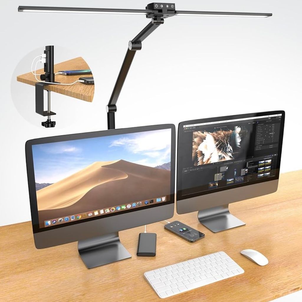 Đèn bàn LED Syrinx -  JW5512 kẹp thành bàn, đèn bàn hai đầu công tắc cảm biến, hàng Amazon - Ảnh 9