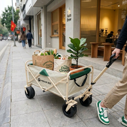 Xe kéo gấp gọn đa năng FREEAIR, camping dã ngoại, kéo đồ nặng - bánh lớn