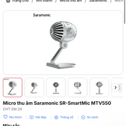 Micro thu âm Saramonic SR-SmartMic MTV550, mic Livestream