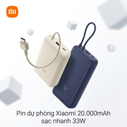 Pin dự phòng Xiaomi 20.000mAh sạc nhanh 33W, hàng cũ ko hộp, có chứng chỉ CCC…