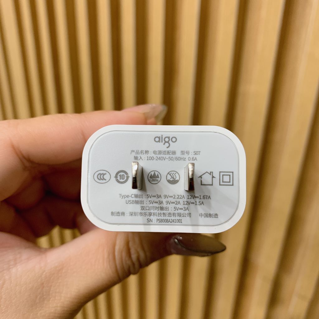 Củ sạc nhanh 20W hãng AIGO S07, sạc GaN siêu nhẹ - Ảnh 4