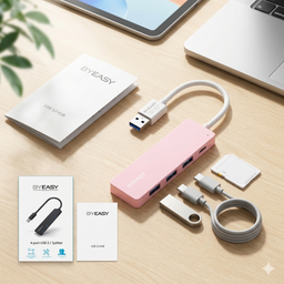 Hub 4 in 1 hãng BYEASY UH109 chuyển đổi USB 3.0 Splitter 