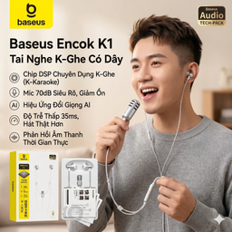 Tai nghe dây chân Type C BASEUS ANCOK - K1, dùng được iPhone 17, có Mic thu âm…