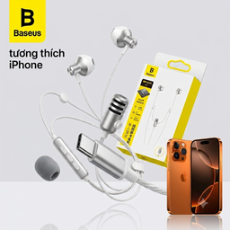 Tai nghe dây chân Type C BASEUS ANCOK - K1, dùng được iPhone 17, có Mic thu âm…