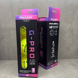 Hộp 3 quả bóng Pickleball 48 lỗ, chính hãng Gold Pick, nhựa nguyên sinh đúc ng…