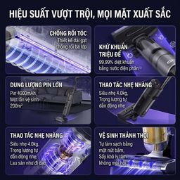 Máy lau nhà + hút bụi thông minh INXNI Z3 NEO (quốc tế), tự giặt giẻ & diệt kh…