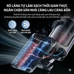 Máy hút bụi & lau nhà cầm tay thông minh Skyworth H3 Plus, tự giặt giẻ, lau 15…