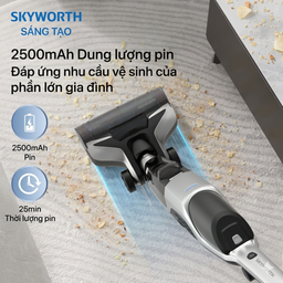 Máy hút bụi & lau nhà cầm tay thông minh Skyworth H3 Plus, tự giặt giẻ, lau 15…